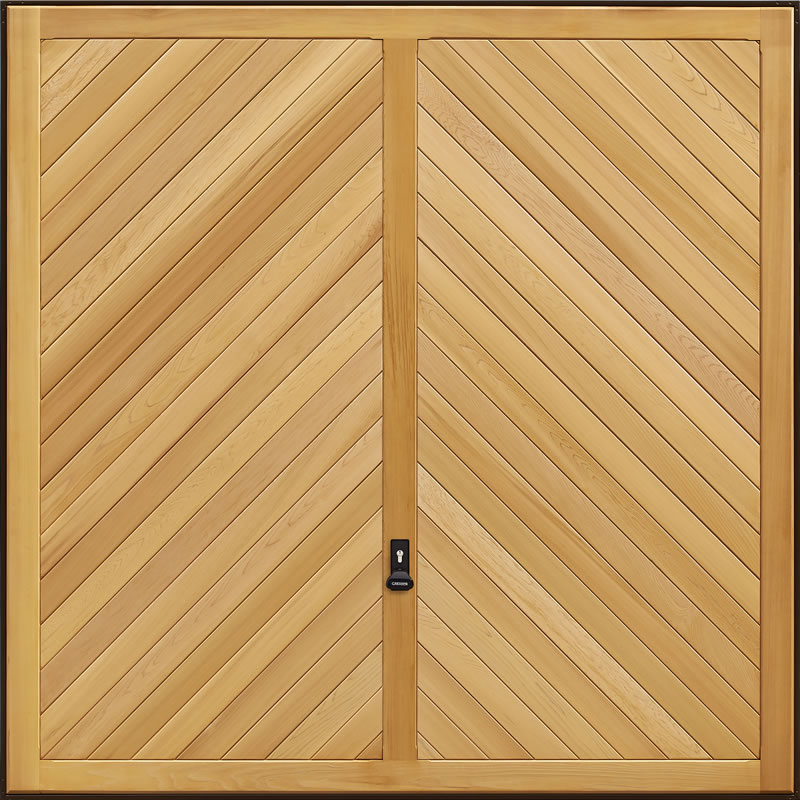 Garadoor Up and Over Garage Doors - Chevron Cedar