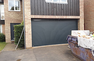 A Sws Seceuroglide Excel roller shutter garage door in Anthracite Grey. Fitted in Ascot, Berkshire.