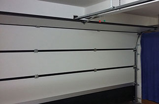 Inside view of a double Black sectional garage door