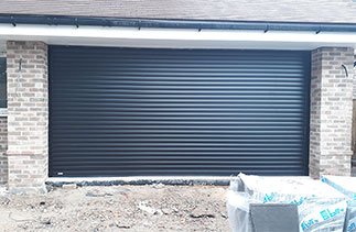 One of Two Sws Seceuroglide Excel roller shutter garage door fitted in Camberley, Surrey.