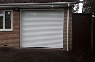 A Sws Seceuroglide Excel roller shutter garage door fitted in Camberley, Surrey.
