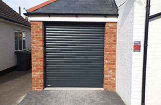 A Sws Seceuroglide Excel roller shutter garage door fitted in Camberley, Surrey.