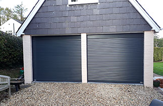 Two Gliderol 55mm compact roller shutter garage doors fitted in Basingstoke, Hampshire.