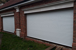 Two Sws Seceuroglide Excel roller shutter garage doors fitted in Ascot, Berkshire.